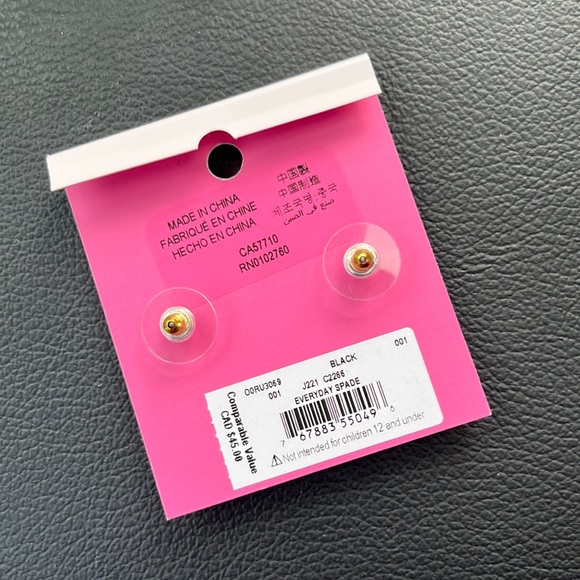 BNWT ♠️✨ Kate Spade Black Spade Earrings - Picture 4 of 7